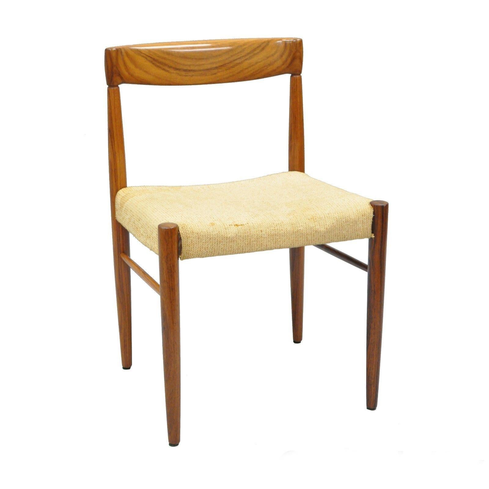 Vintage HW Klein for Bramin Midcentury Danish Modern Rosewood Dining Side Chair