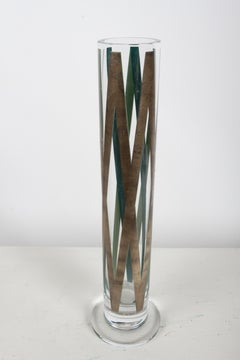 Vintage Egizia - Sottsass Silver Overlay Italian Glass Vase by Barbara Forni