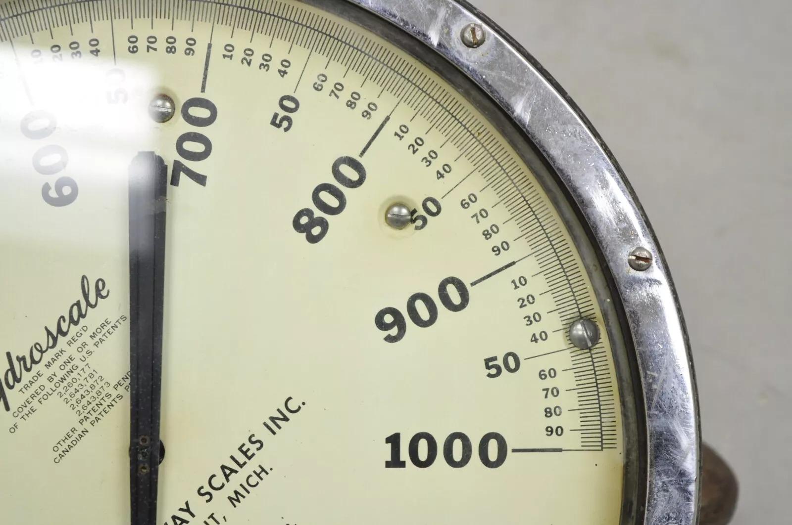 20th Century Vintage Hydroway Scales Inc, HydroScale 1000 Pound Crane Weigh Scale For Sale