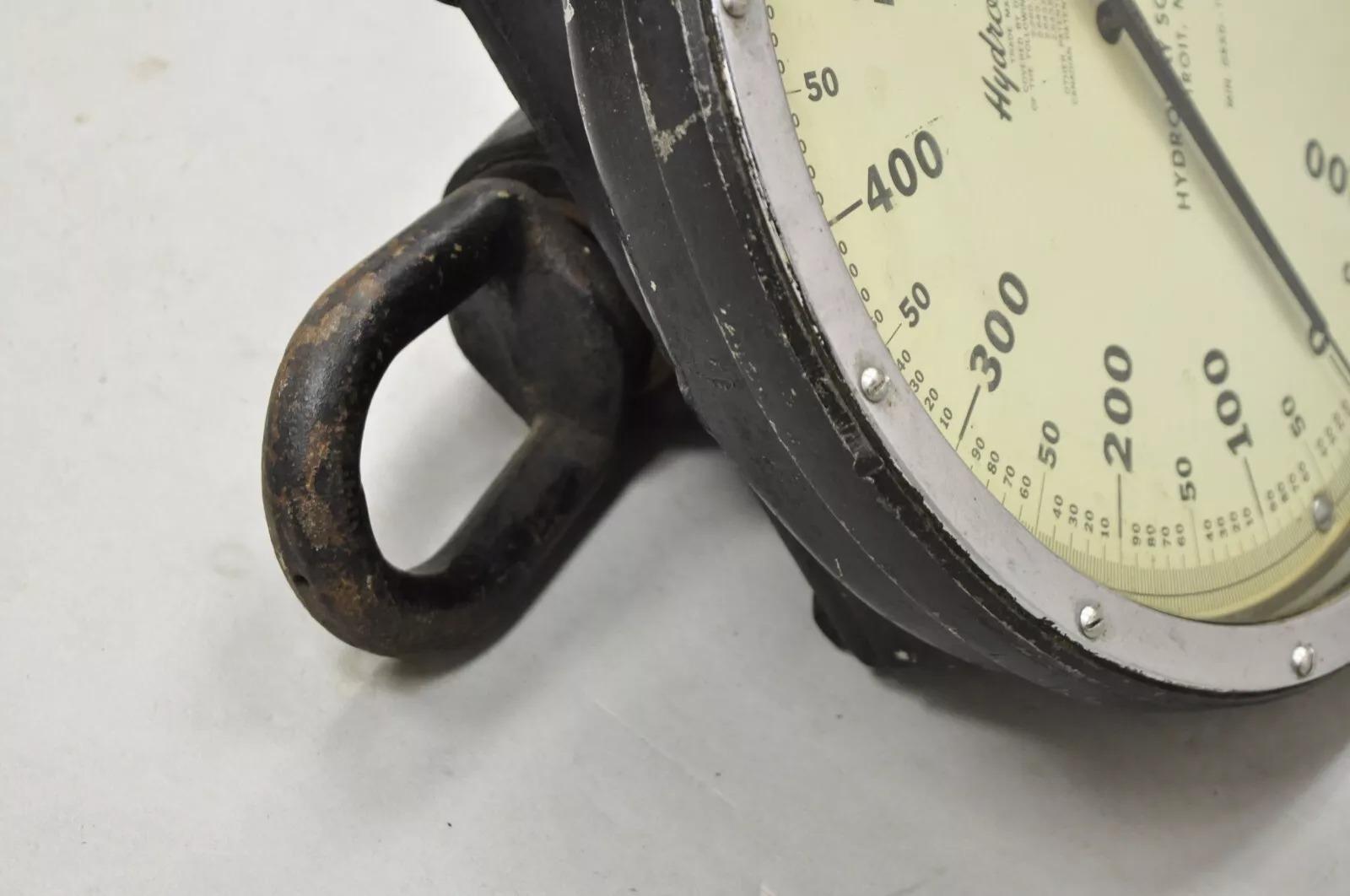 Glass Vintage Hydroway Scales Inc, HydroScale 1000 Pound Crane Weigh Scale For Sale