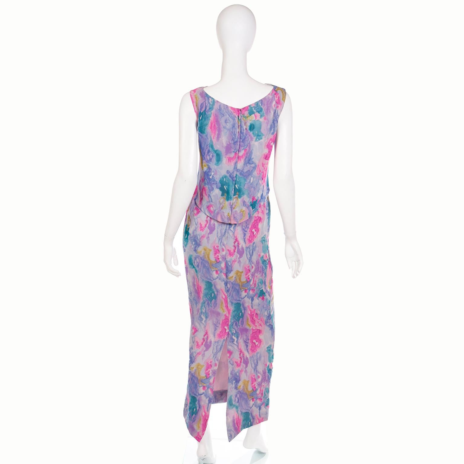 watercolor chiffon dress