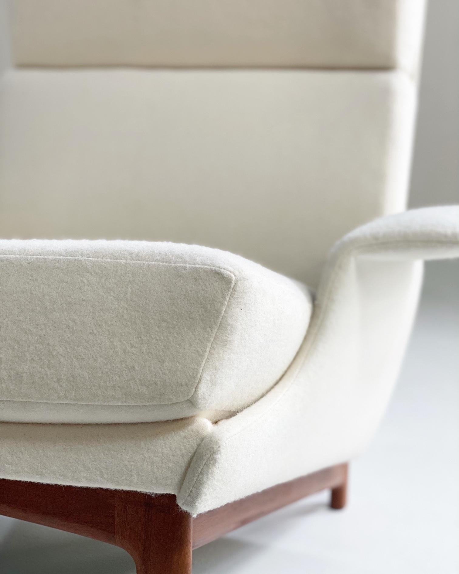 Danish Vintage Ib Kofod-Larsen Adam Chairs in Wool Felt, Pair