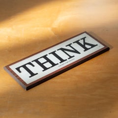 Vintage IBM Employee Think Sign Wall Plaque 1950s