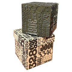 Vintage IBM National Accounts Typographic Cube / Paperweight - Paul Rand Era