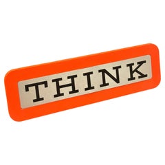 Vintage IBM 'Think' Sign by Paul Rand, Red Plastic, 1960s