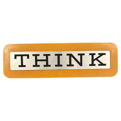 Vintage IBM 'Think' Sign by Paul Rand, Yellow Plastic, 1960s