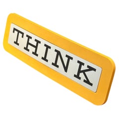 Vintage IBM 'Think' Sign by Paul Rand, Yellow Plastic, 1960s
