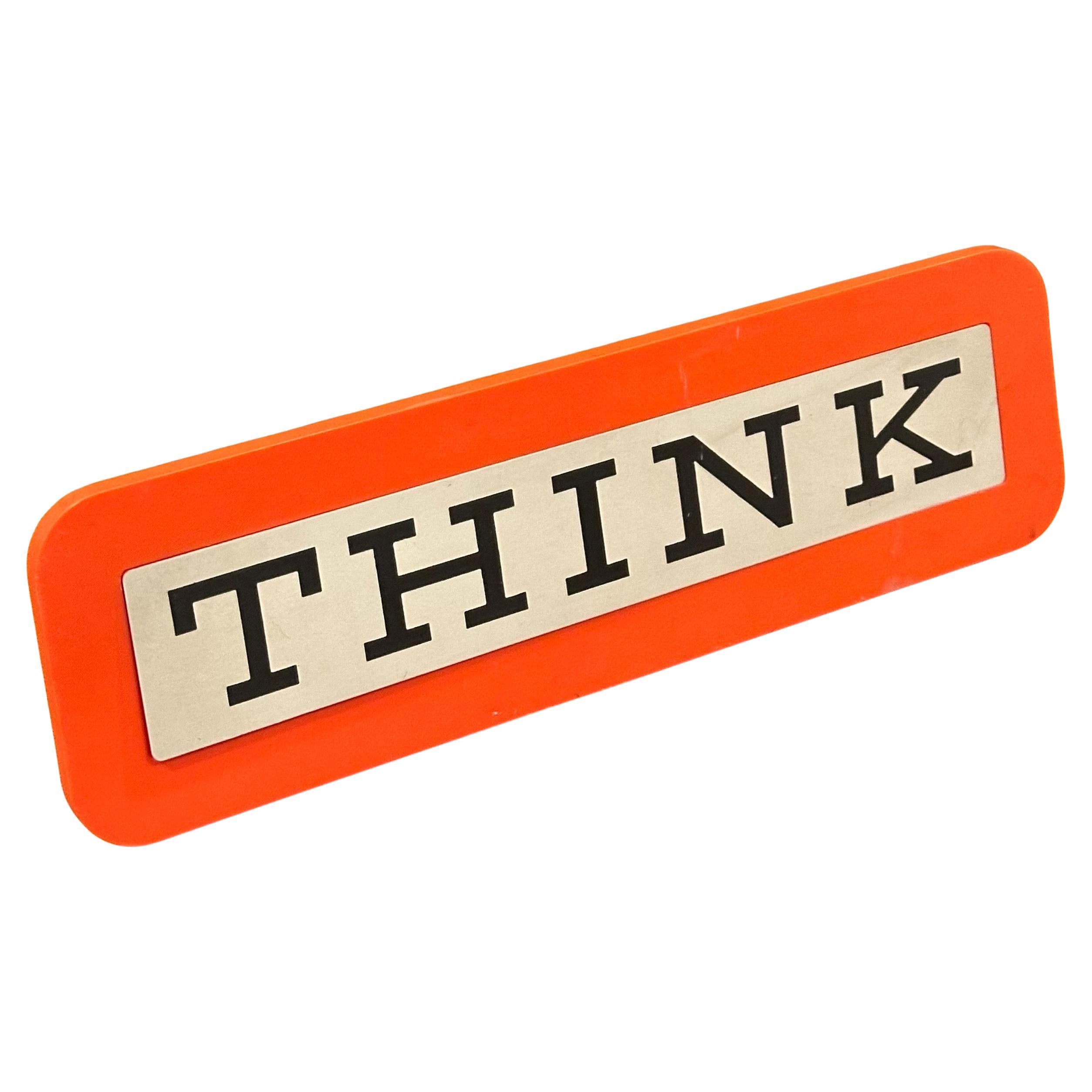 Cartello "Think" di IBM d'epoca
