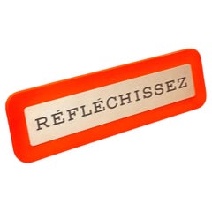 Vintage IBM "Think" Sign in French, "Reflechissez" - Rare