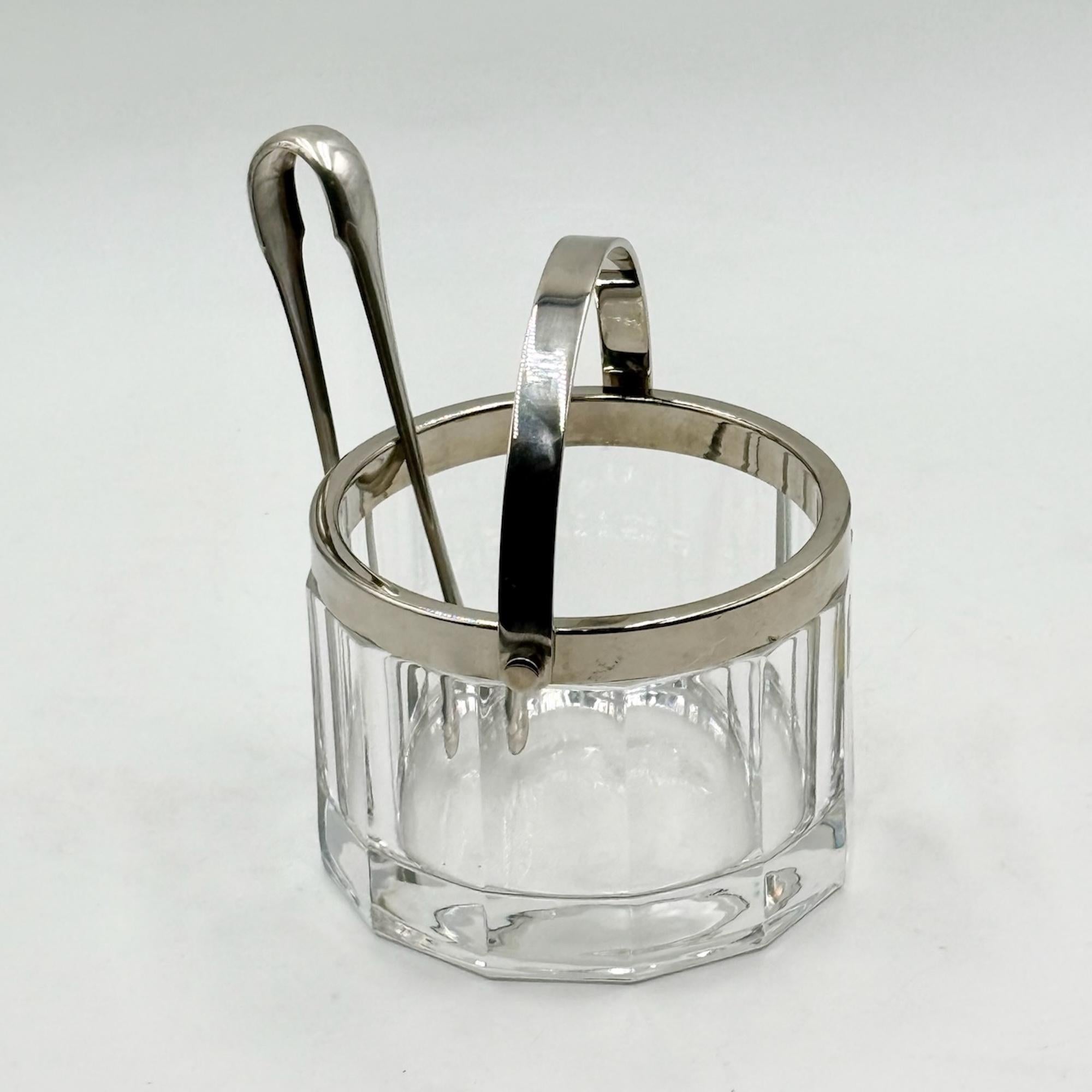 Seau à glace Arnolfo Di Cambio en cristal et métal, design italien des années 80 en vente 5