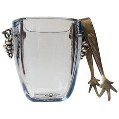 Vintage Ice Bucket by Strömbergshyttan with 925s Grape Ornaments, Sweden, 1960s