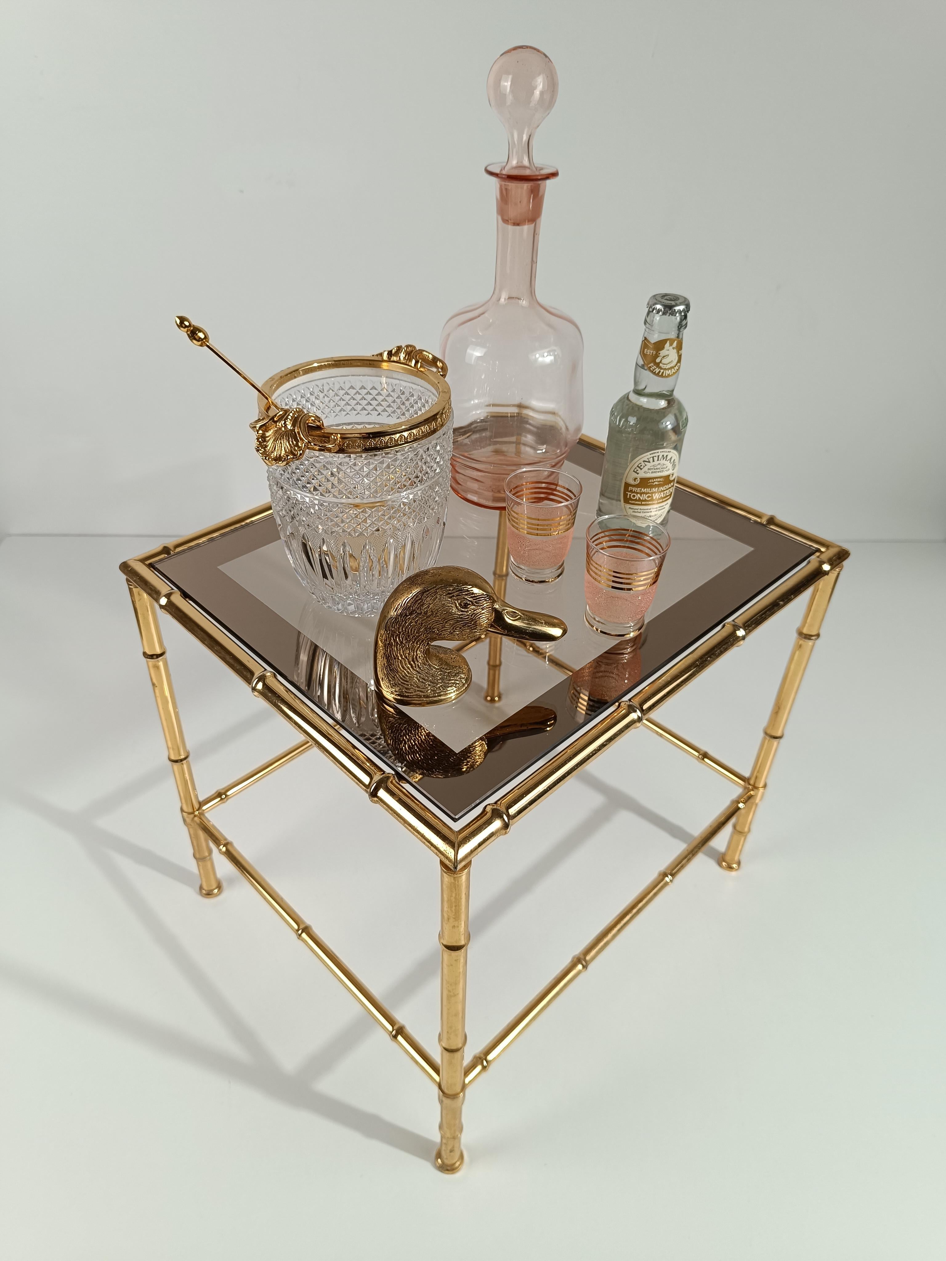 20th Century Vintage Ice Bucket in Cut Crystal with gilded metal Shells in Rococo Style For Sale