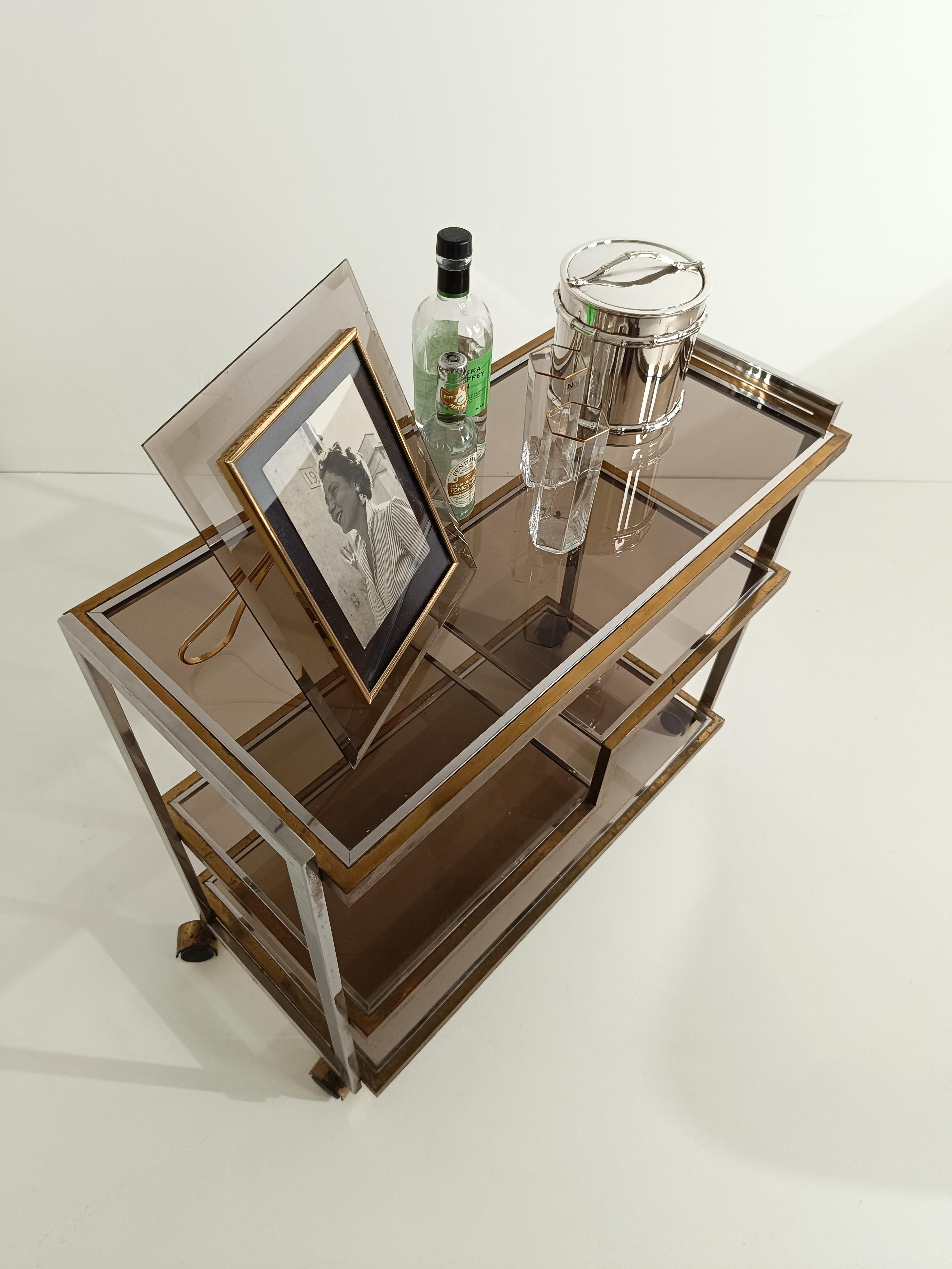Européen Seau à glace vintage en faux bambou plaqué argent, Maison Baguès Style,  70s en vente