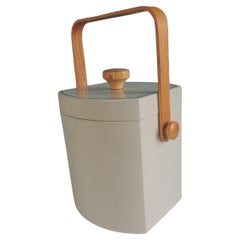 Vintage Ice Bucket with Bamboo Handle