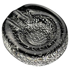 Vintage ice glass ashtray by Kosta Boda, Sweden, 1970s