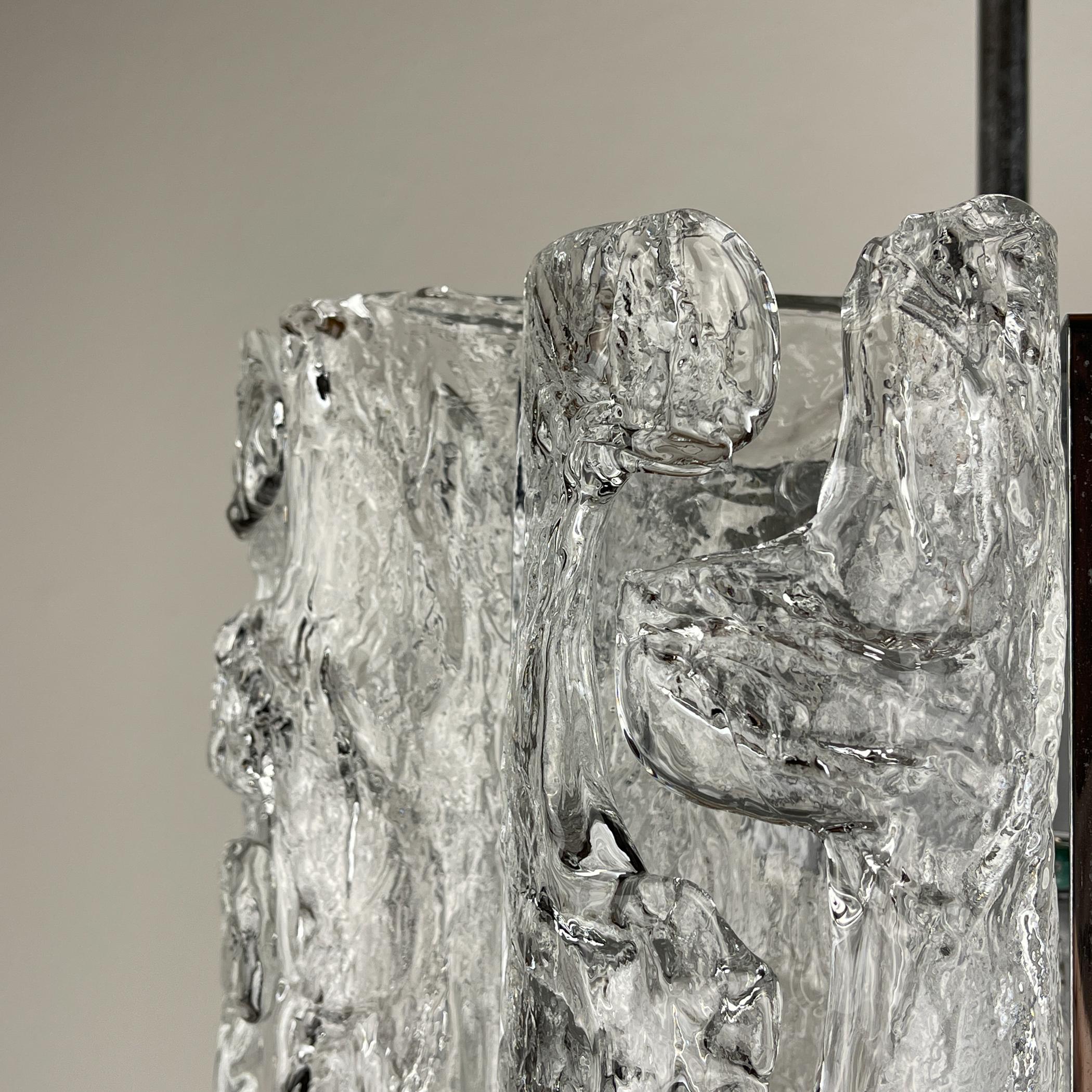 Vintage Ice Murano chandelier by AV Mazzega, Italy 1970s For Sale 5
