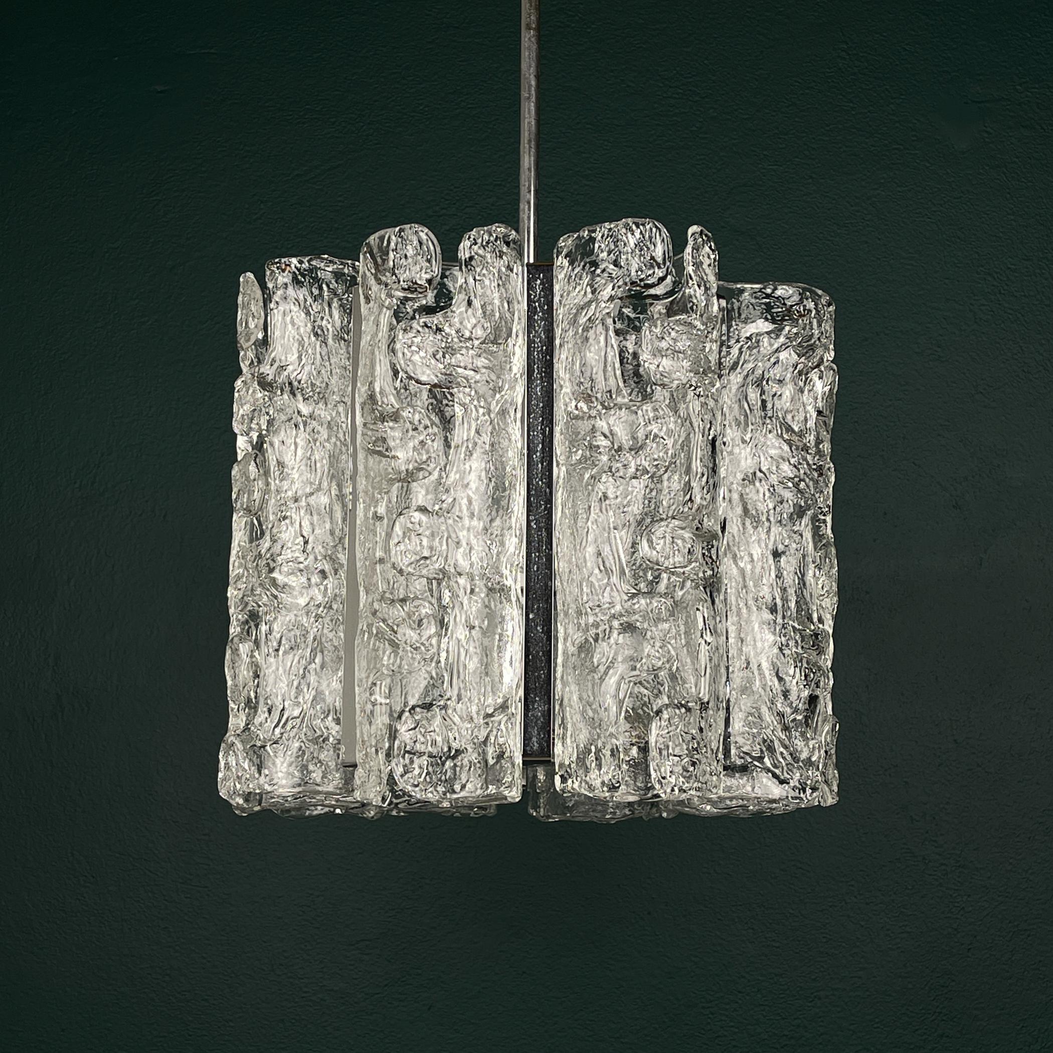 Vintage Ice Murano chandelier by AV Mazzega, Italy 1970s For Sale 7