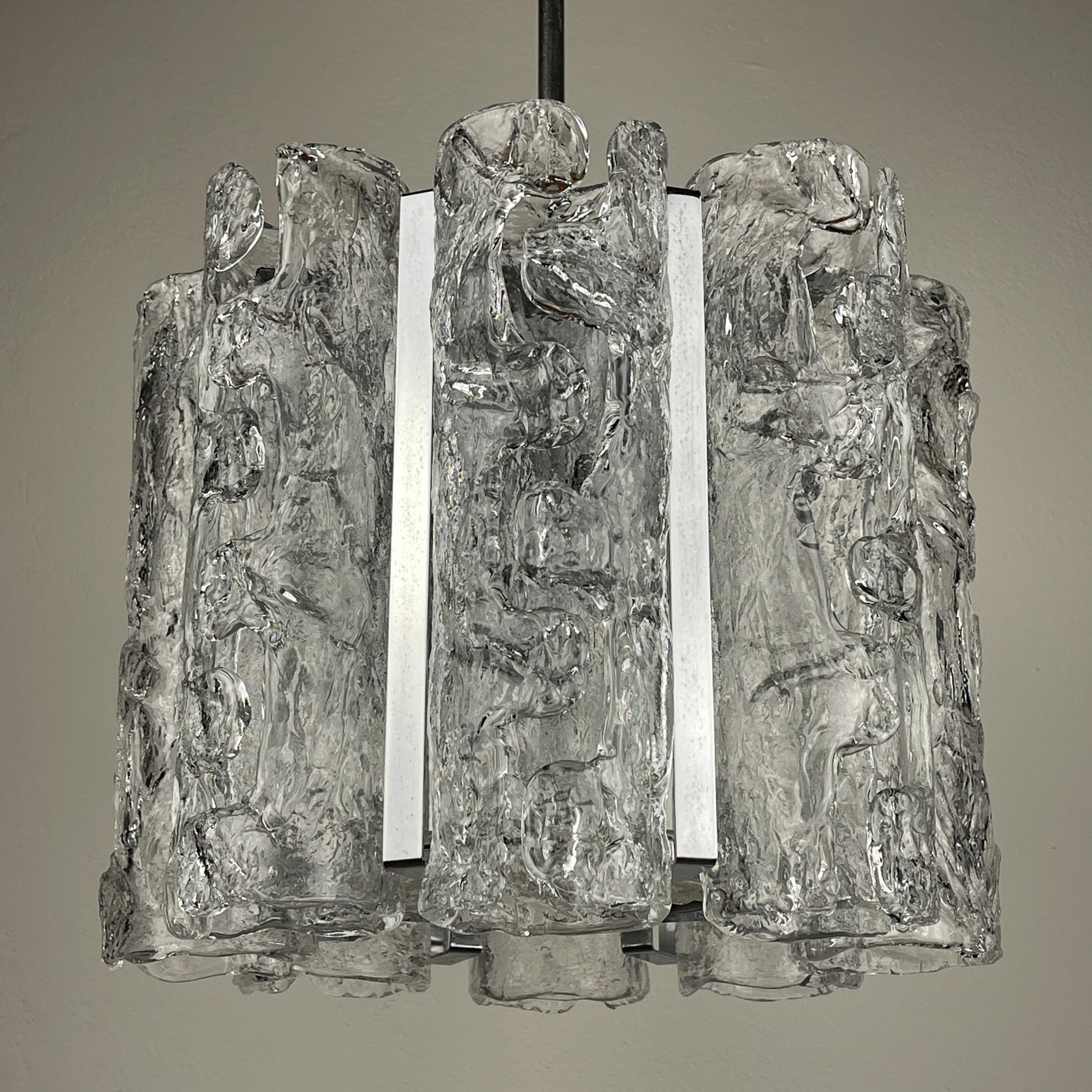 Vintage Ice Murano chandelier by AV Mazzega, Italy 1970s For Sale 8