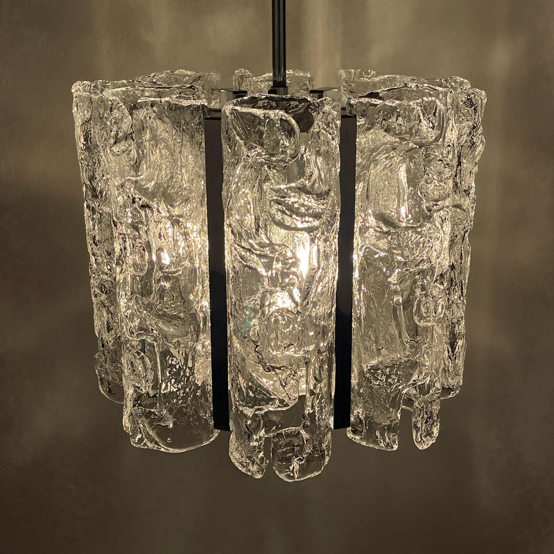 Vintage Ice Murano chandelier by AV Mazzega, Italy 1970s For Sale 9