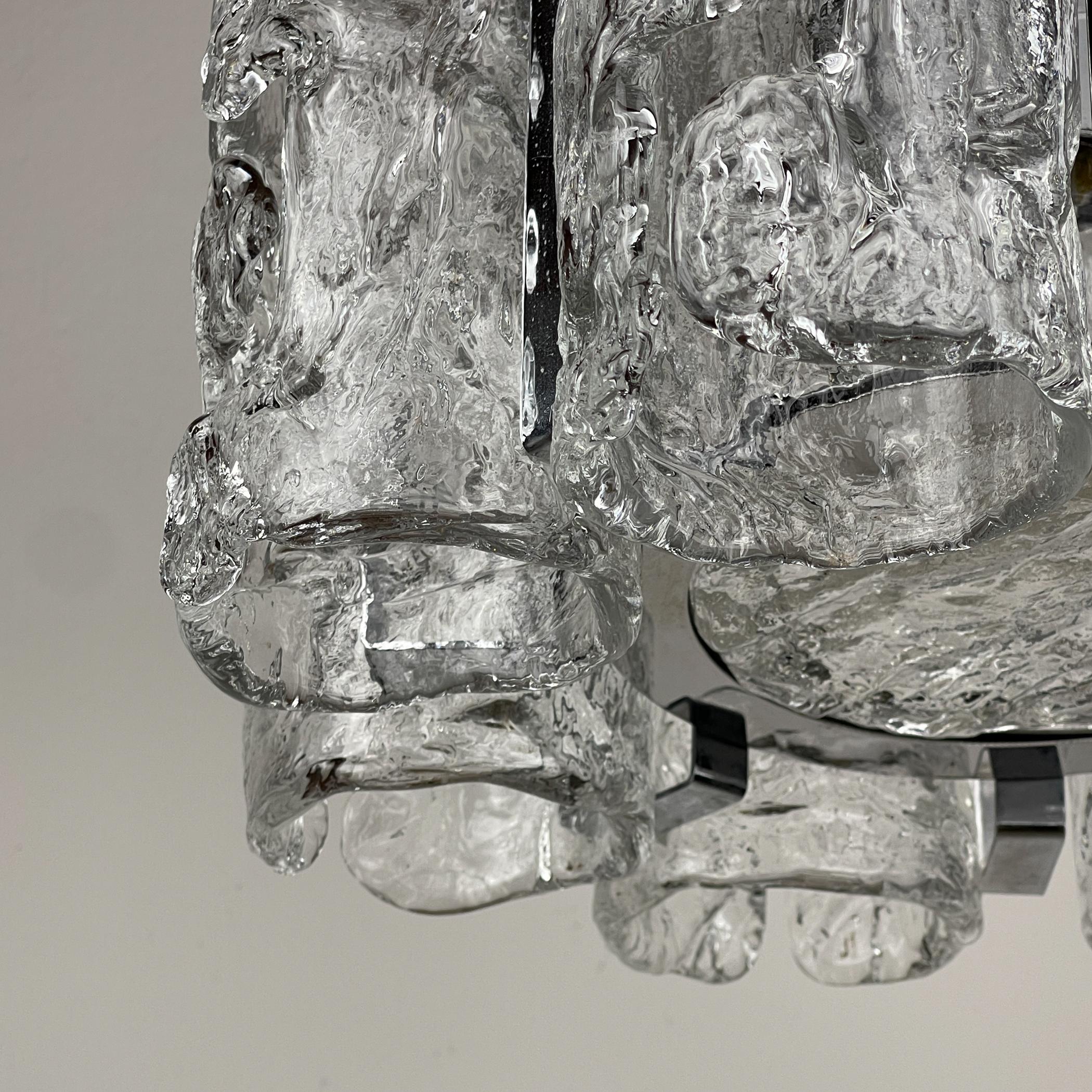 Vintage Ice Murano chandelier by AV Mazzega, Italy 1970s For Sale 2