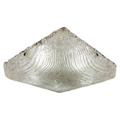 Lampada da soffitto in vetro di Murano color ghiaccio vintage di J.T. Kalmar, Austria, anni '60