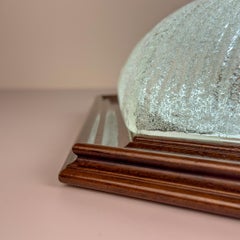 Vintage ice murano glass ceiling lamp Italy 1980s