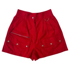 Vintage Iceberg Red Cotton Utility Shorts - No import duty! We pay for it
