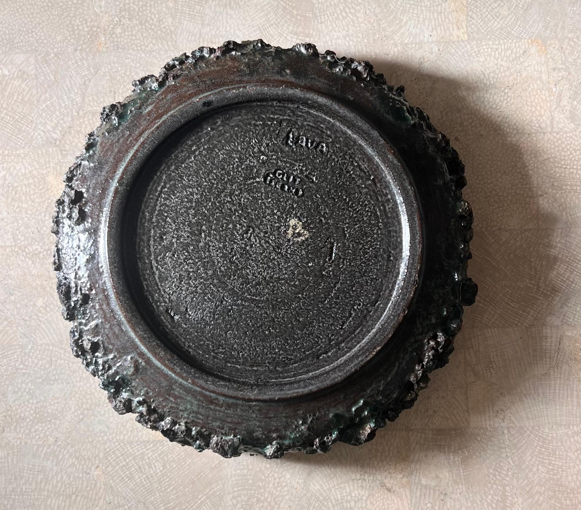 Vintage Icelandic Glit Lava ceramic ashtray, 20th century 3