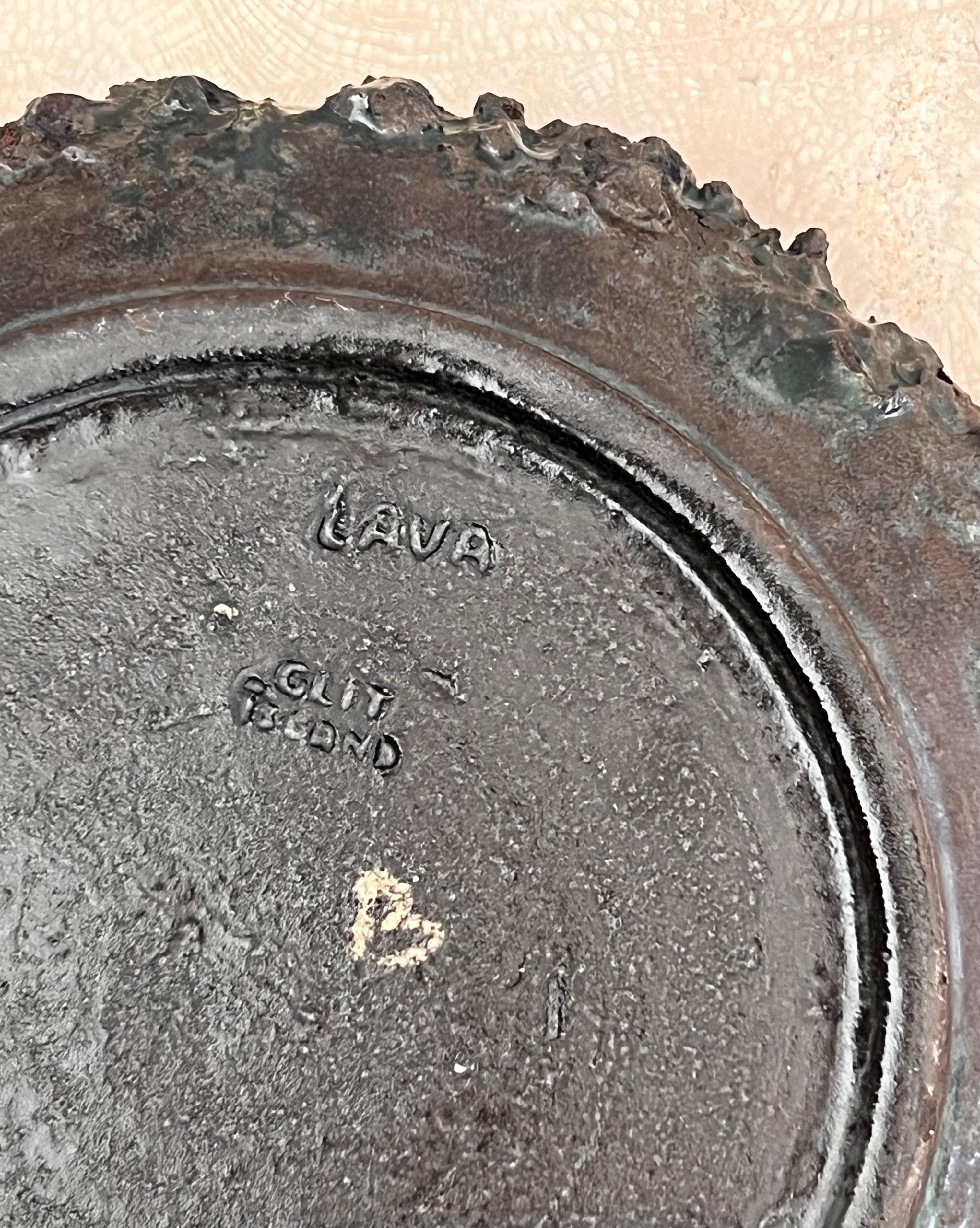 Vintage Icelandic Glit Lava ceramic ashtray, 20th century 4