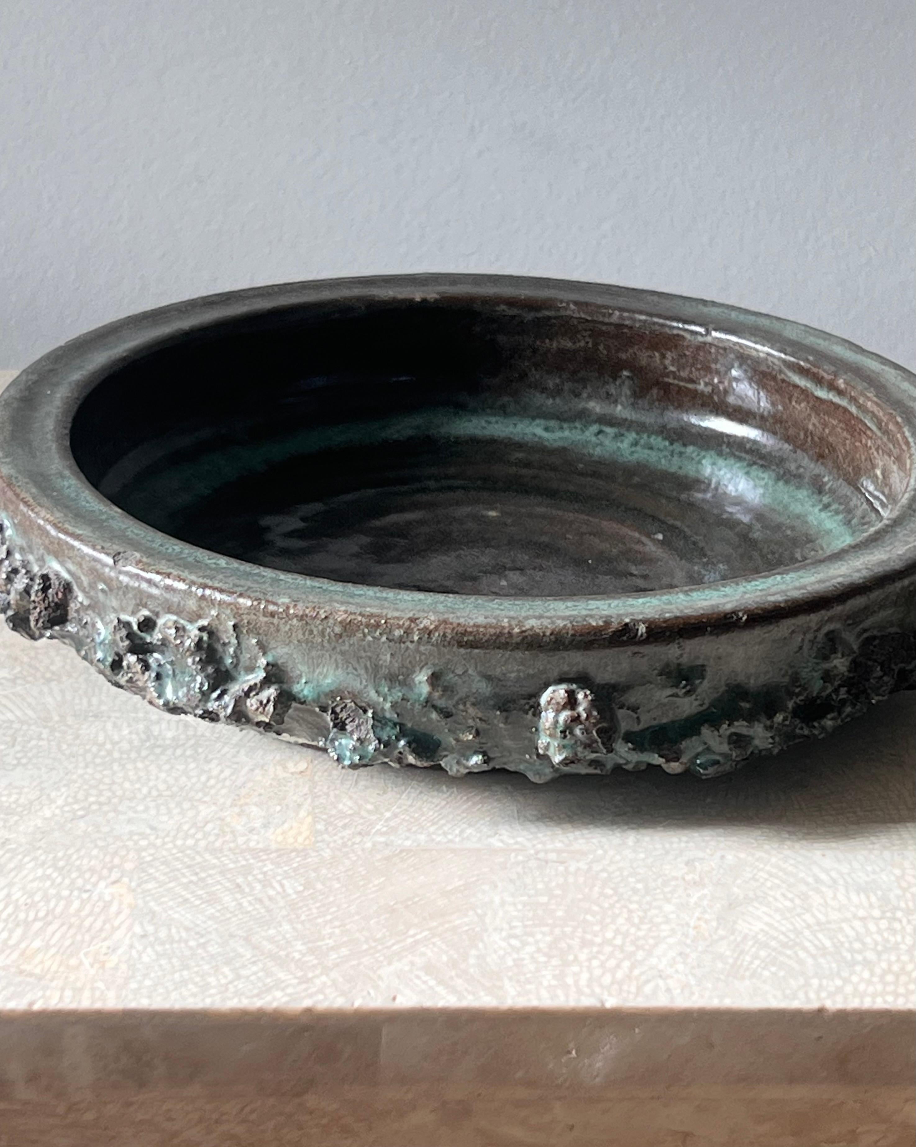Vintage Icelandic Glit Lava ceramic ashtray, 20th century 7