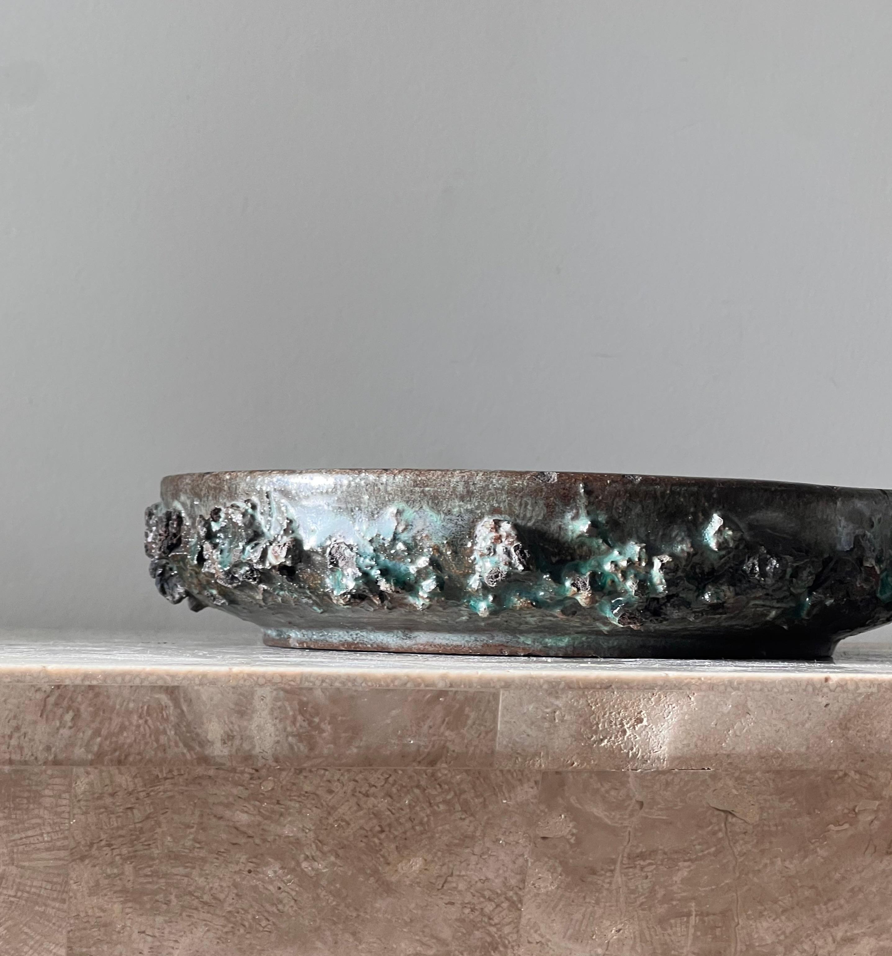 Vintage Icelandic Glit Lava ceramic ashtray, 20th century 13