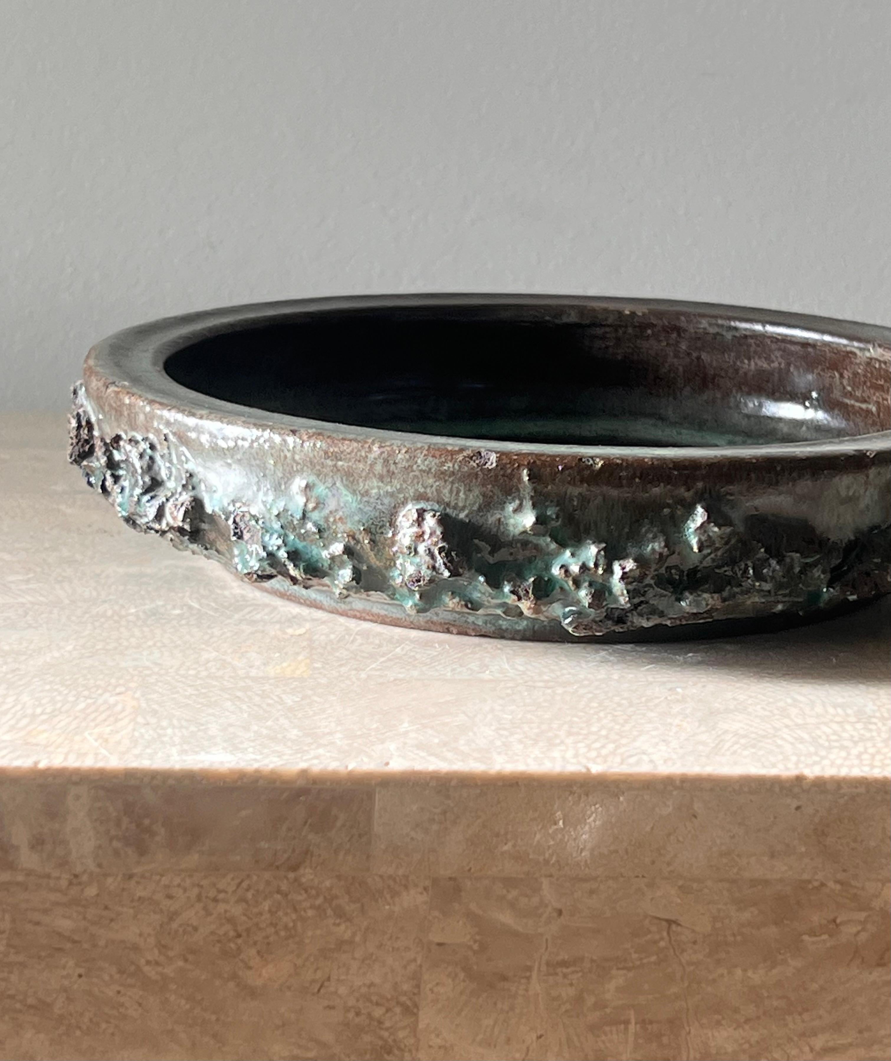 Glazed Vintage Icelandic Glit Lava ceramic ashtray, 20th century