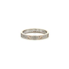 Vintage Iconic CARTIER Pave Diamond LOVE Mini 3mm Gold Band Ring