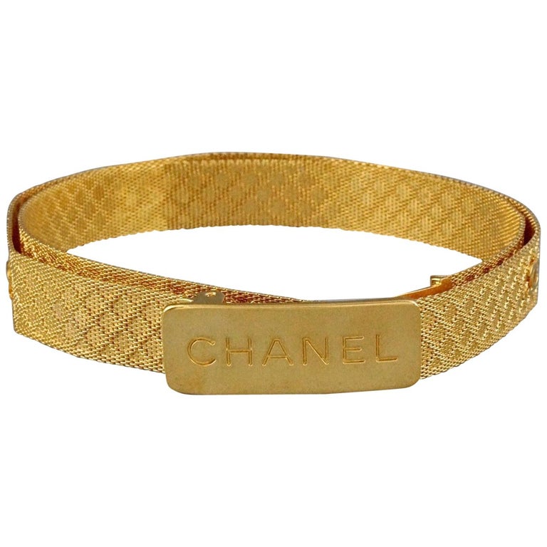 Vintage Iconic Chanel Cc Logo Mesh Belt For Sale At 1stdibs