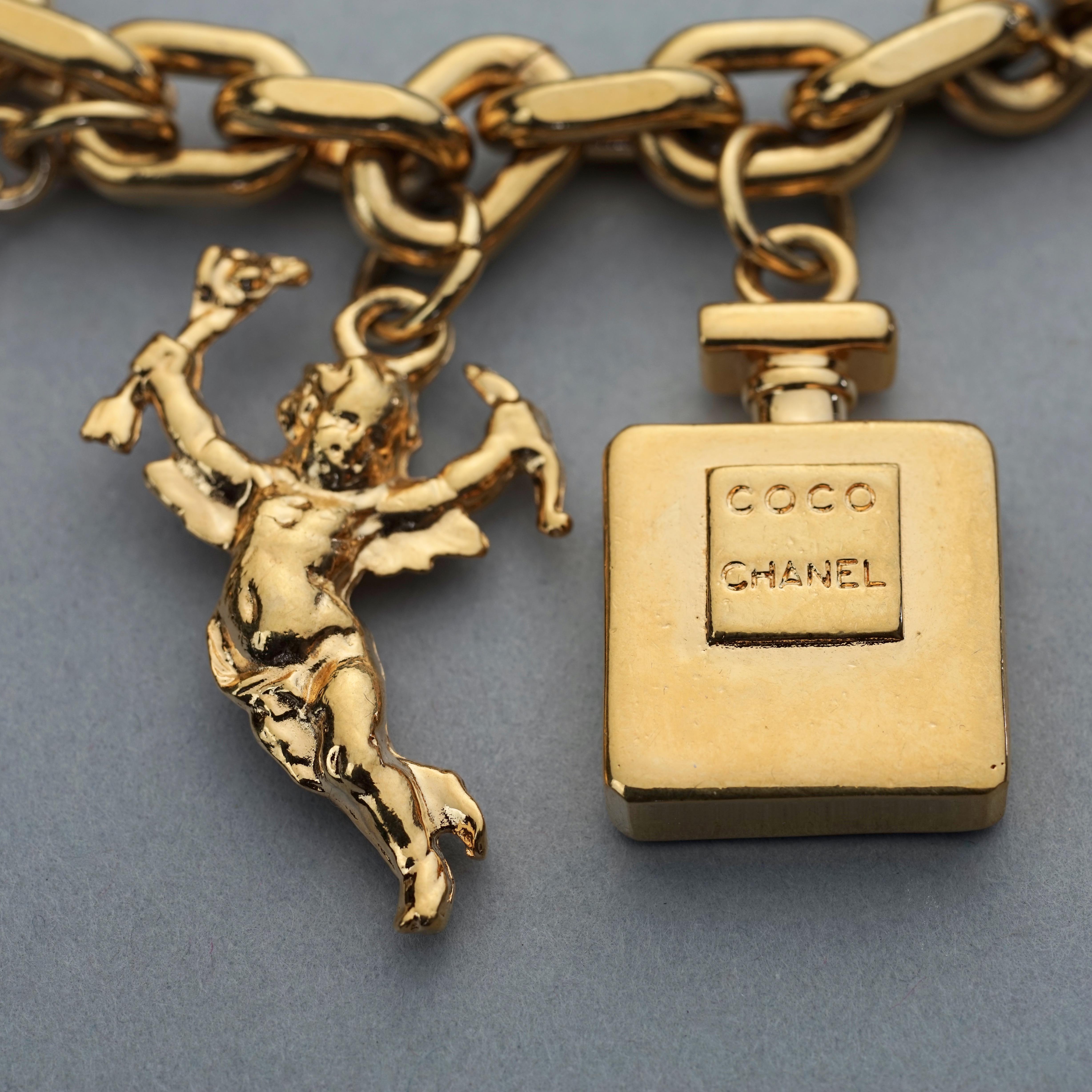 Vintage Iconic CHANEL Charms Chunky Bracelet For Sale 1