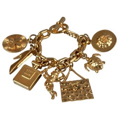 Vintage Iconic CHANEL Charms Chunky Bracelet