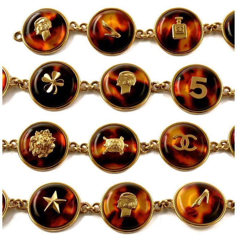 Vintage Iconic CHANEL Logo Lucky Charm Lucite Tortoise Shell Necklace ...