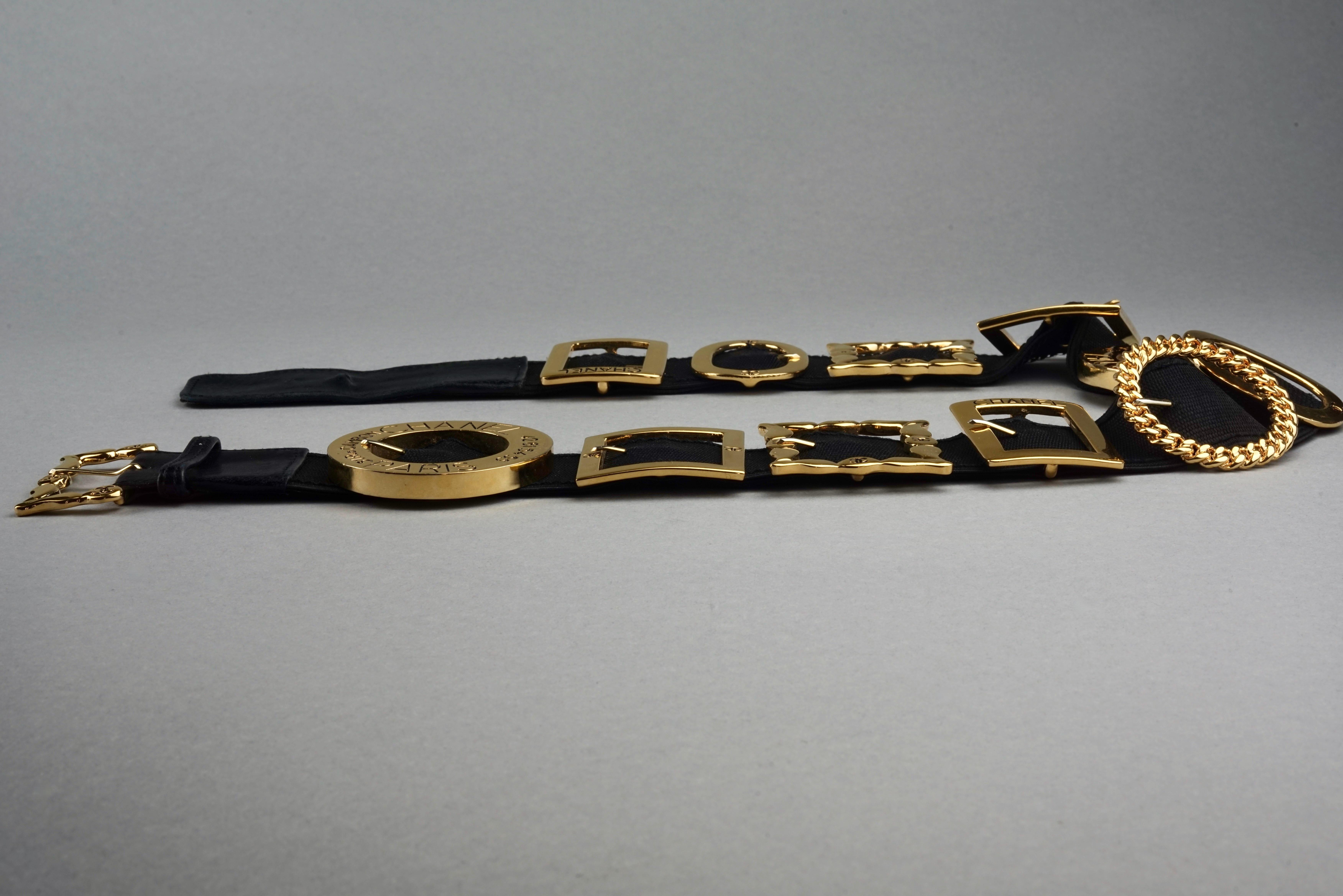 Vintage Iconic CHANEL Logo Multi Schnalle Gürtel 6