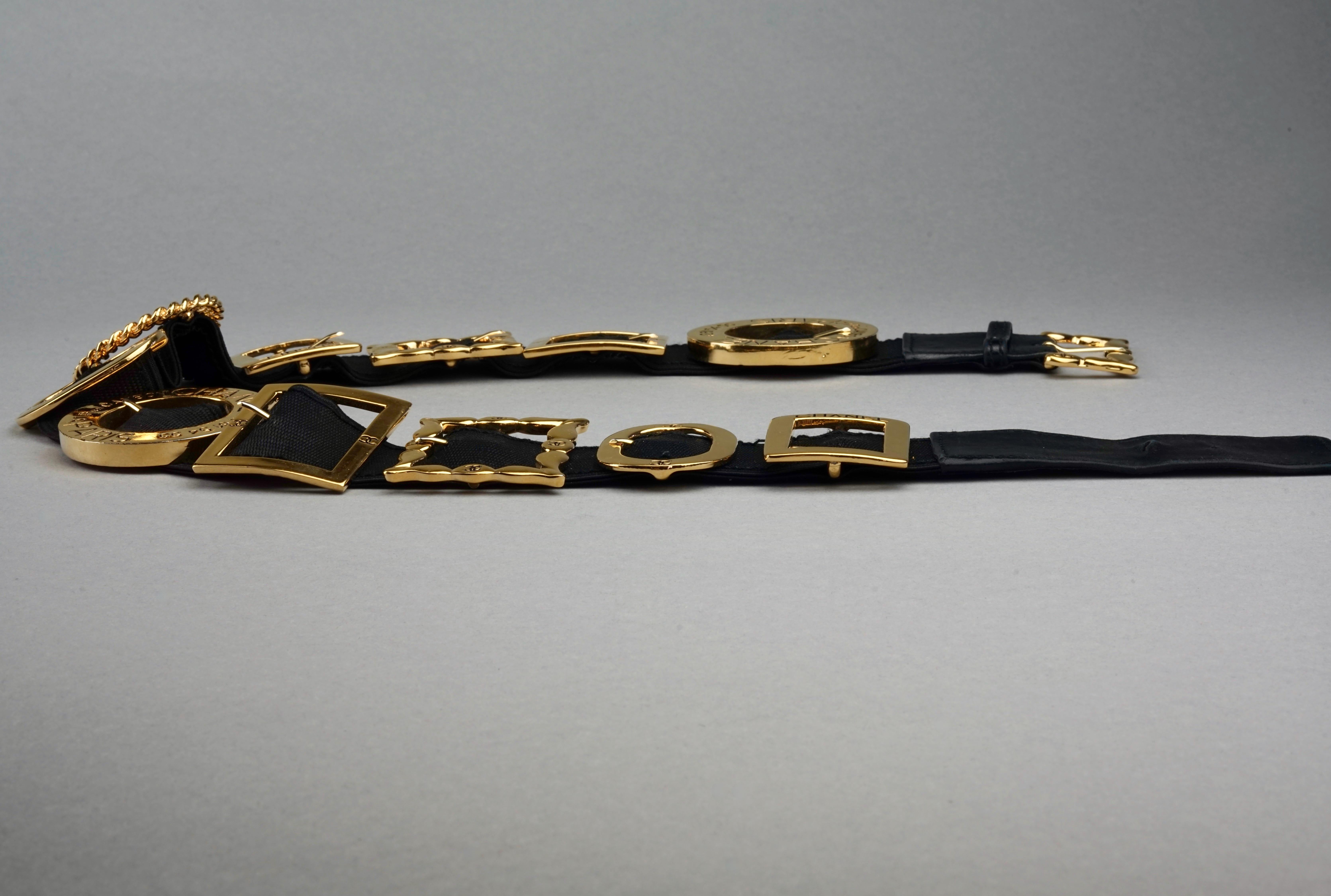 Vintage Iconic CHANEL Logo Multi Schnalle Gürtel 7