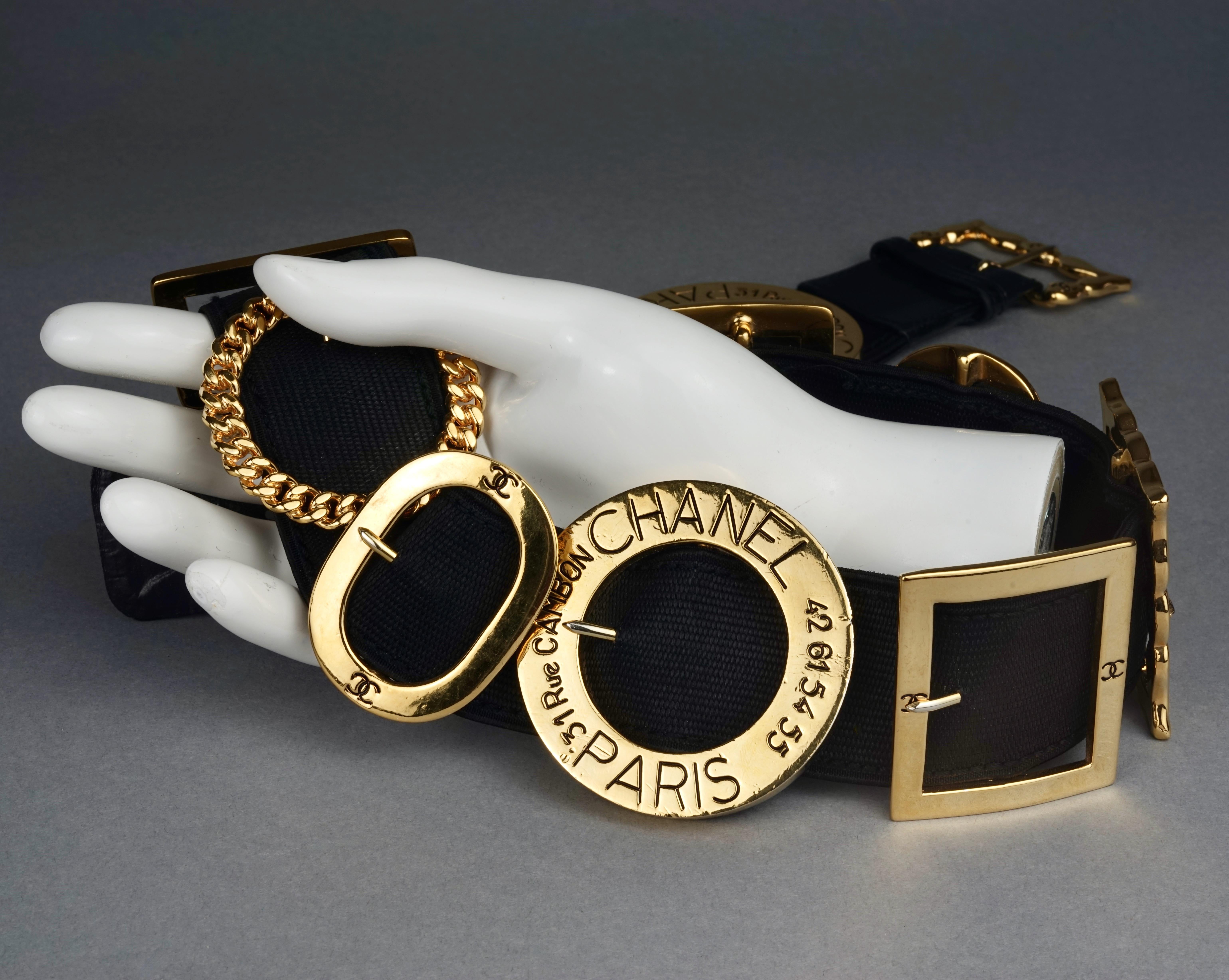 Vintage Iconic CHANEL Logo Multi Schnalle Gürtel 9