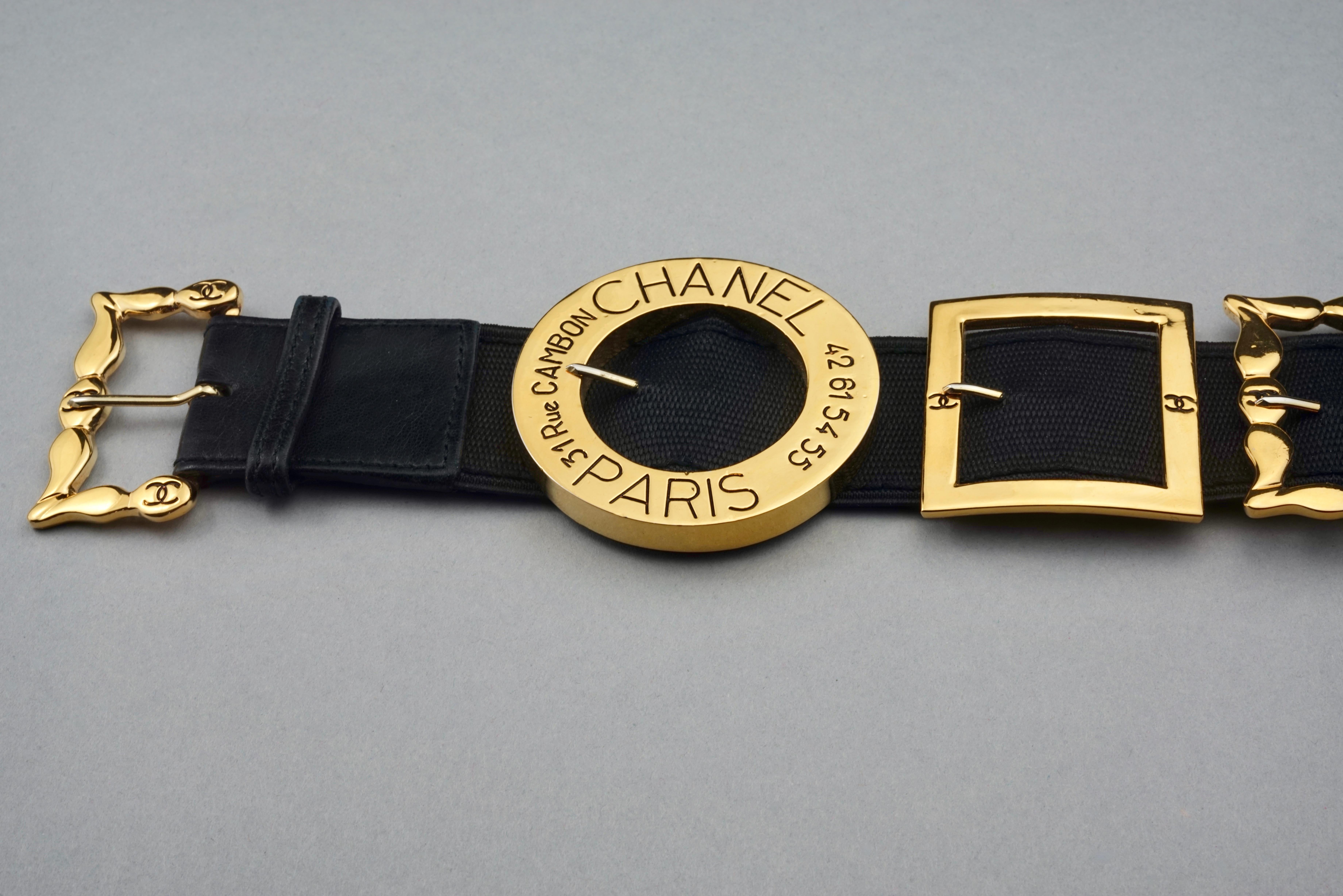 Vintage Iconic CHANEL Logo Multi Schnalle Gürtel im Zustand „Hervorragend“ in Kingersheim, Alsace
