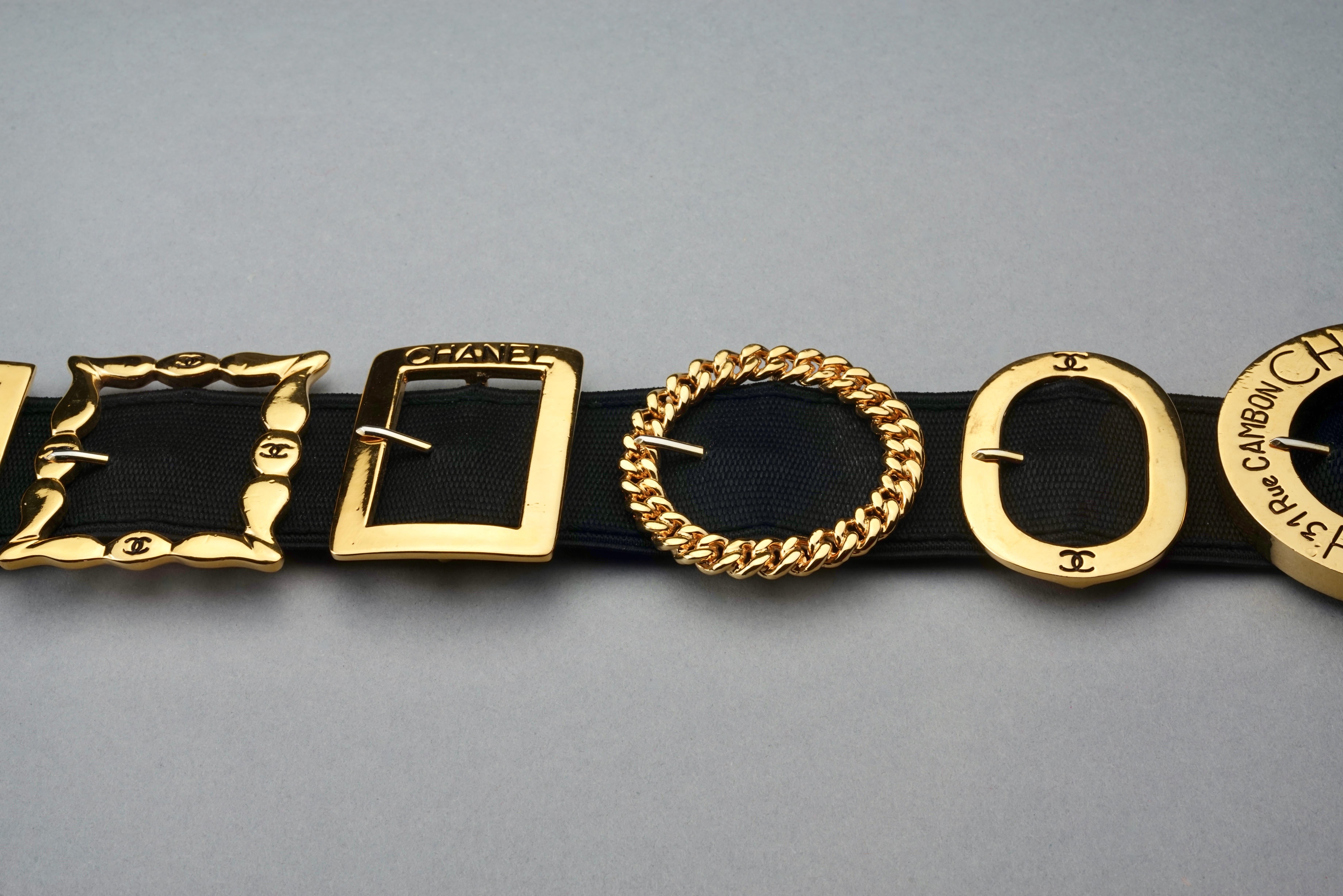 Vintage Iconic CHANEL Logo Multi Schnalle Gürtel für Damen oder Herren
