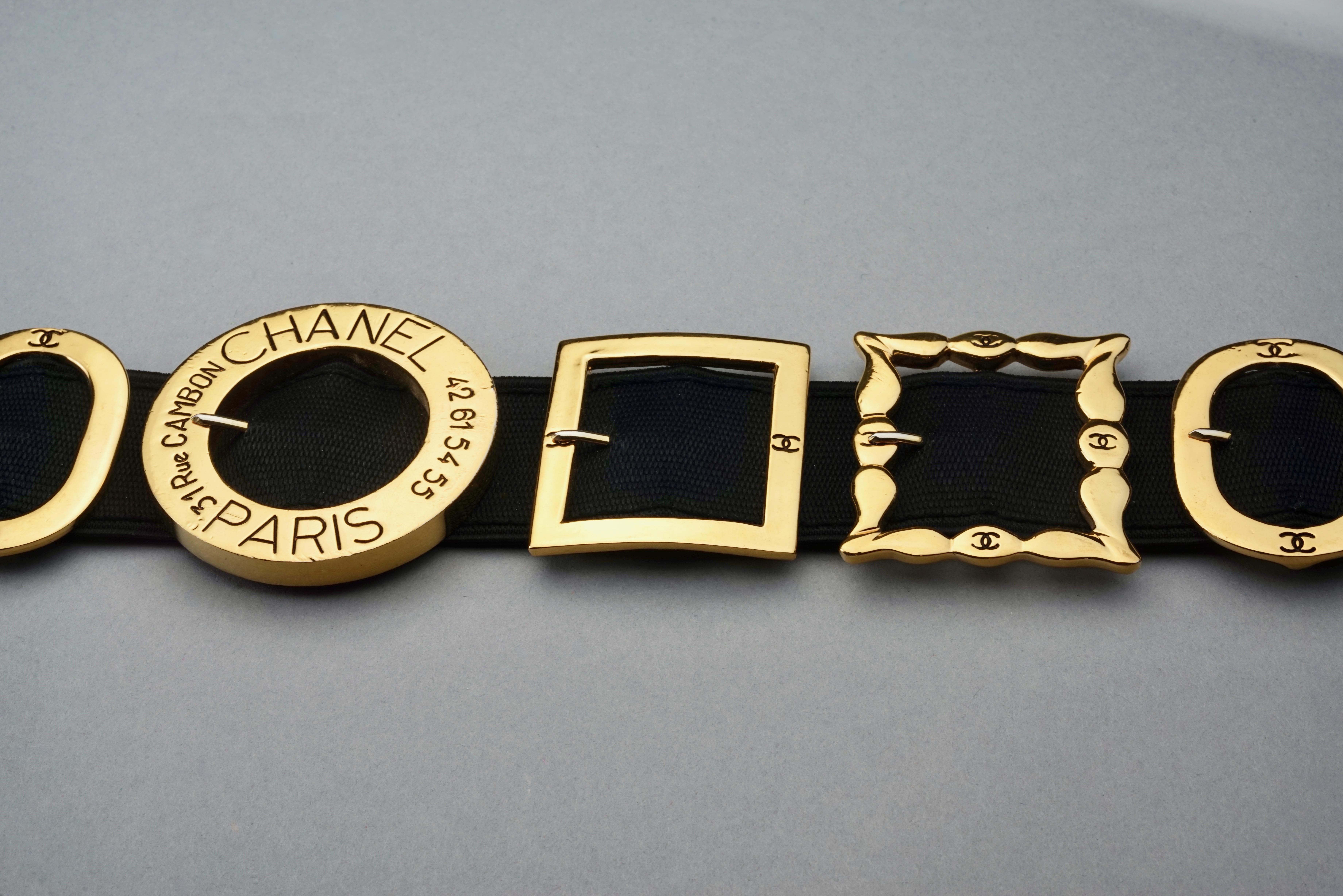 Vintage Iconic CHANEL Logo Multi Schnalle Gürtel 1