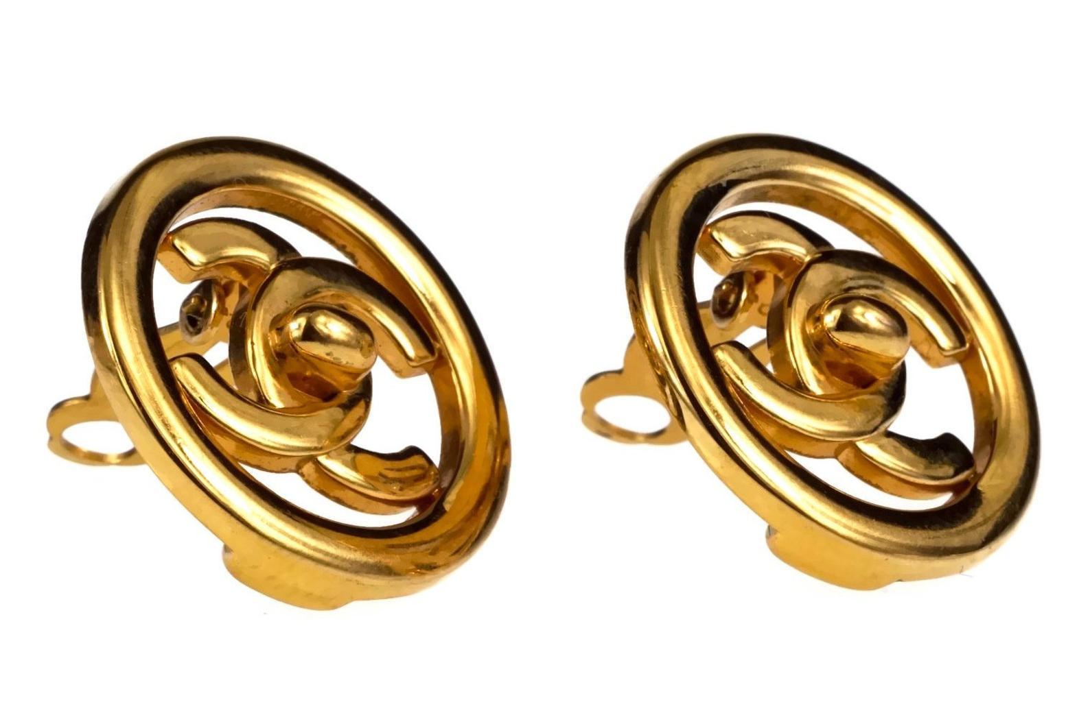 chanel turnlock earrings