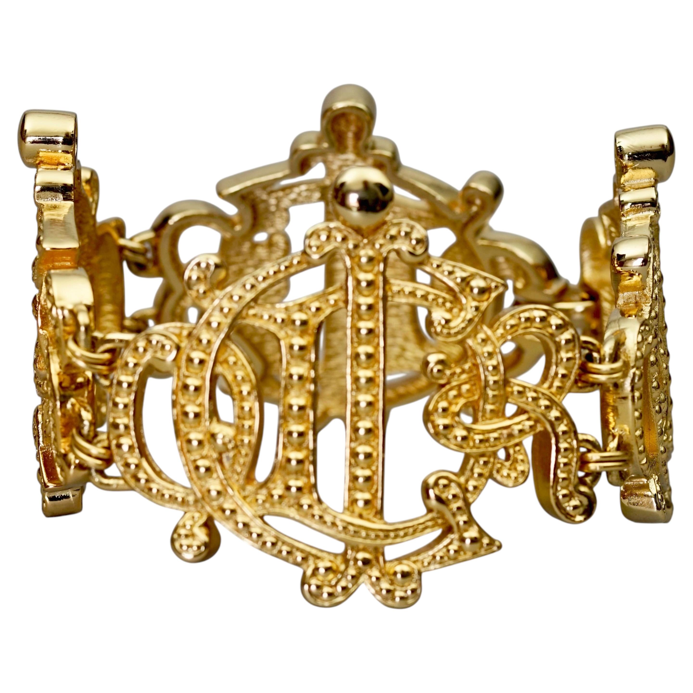 Vintage Iconic CHRISTIAN DIOR Insignia Link Logo Bracelet