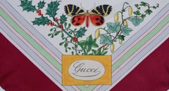 Vintage Iconic Gucci Flora Scarf Featuring Vibrant Flowers and Butterflies