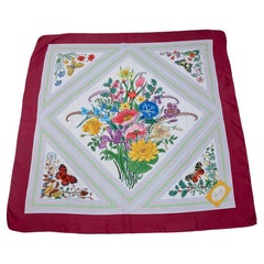 Vintage Iconic Gucci Flora Scarf Featuring Vibrant Flowers and Butterflies