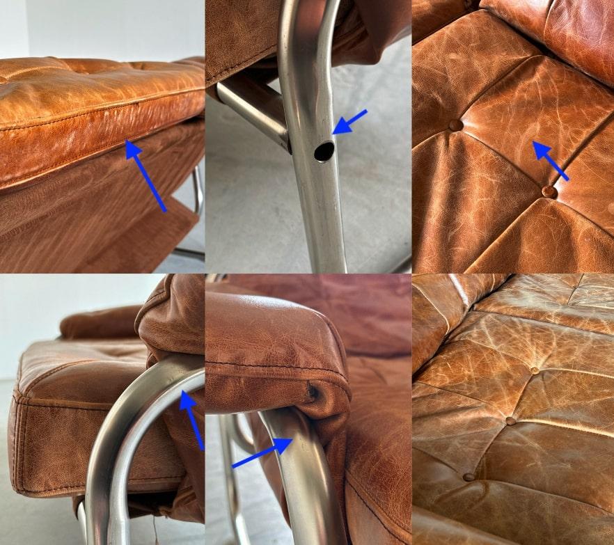 Icónico sofá vintage Ikea de cuero marrón 