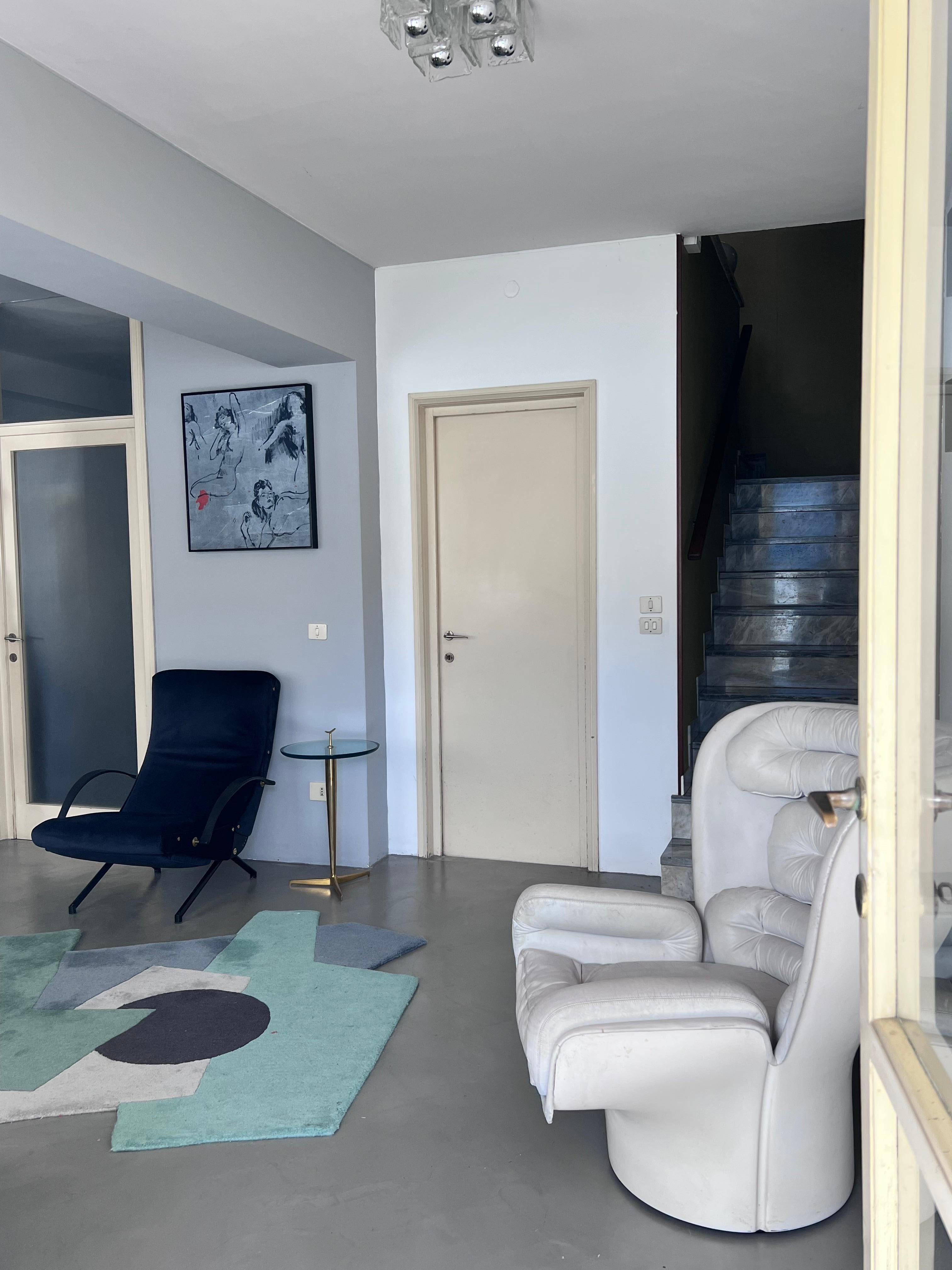 Fauteuil vintage emblématique Joe Colombo Elda, ère spatiale italienne, cuir blanc en vente 13
