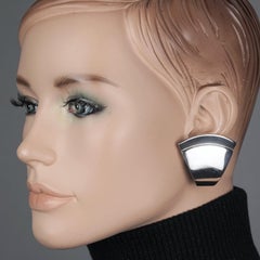 Vintage Ikonische KARL LAGERFELD Fächer-Silber-Ohrringe